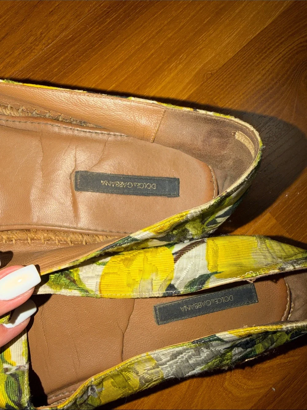 Dolce & Gabbana Yellow Lemon Print Canvas Espadrilles
